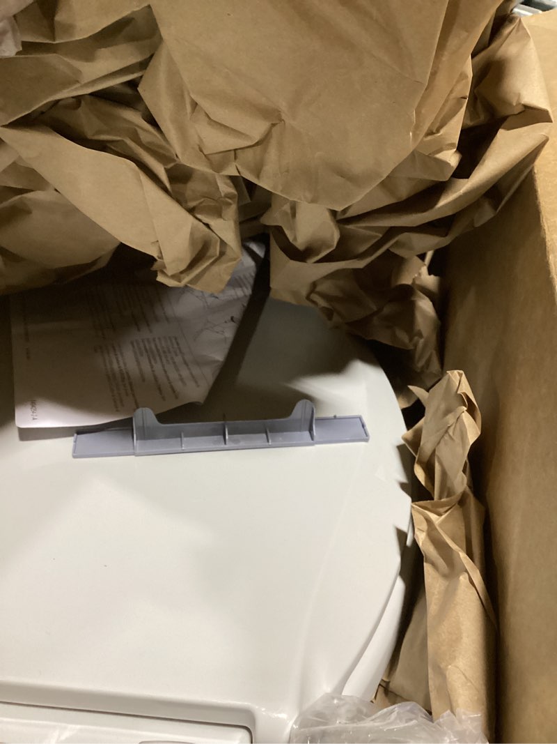 Condition photo showing As Is for "KOHLER 4636-RL-95 Cachet ReadyLatch Elongated Toilet Seat Slow Close, Soft Close Toilet Seat Quiet Lid, Contoured Grip-Tight Bumpers Installation Hardware, Apartment Essentials, Ice Grey " Ice Gray Elongated Ready Latch