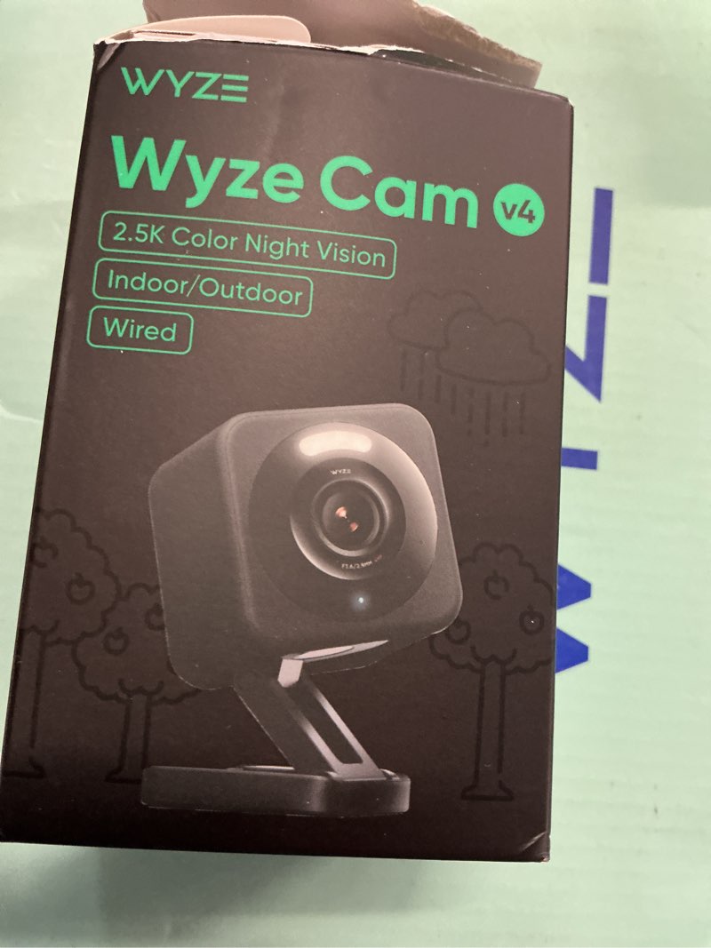 Condition photo showing Good Condition for wyze cam v4 (latest model), 2.5k ai security camera, indoor/outdoor cameras for home security, baby monitor & pet camera, vibrant color night vision, no subscription required, free expert help black 1 pack