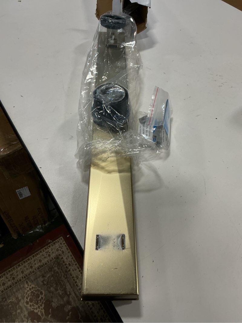 Condition photo showing As Is for Linear Shower Drain ?with Tile Insert Panels ?24 Inch Brushed Gold 304 Stainless Steel Rectangle Shower Floor Drain?with Hair Catcher, Adjustable Feet 24inch Brushed Gold