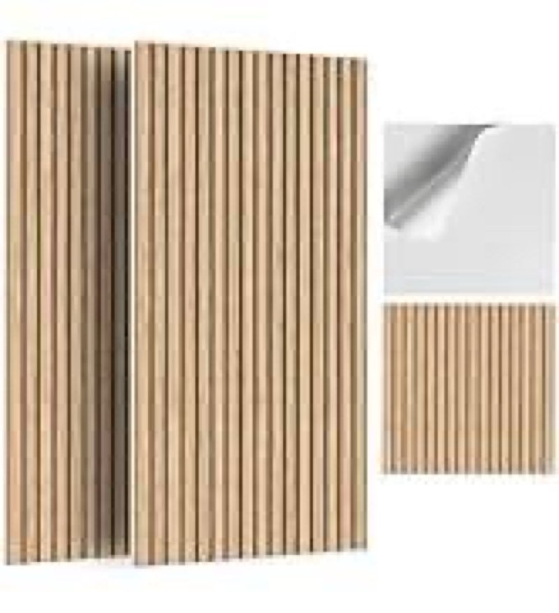 6Pack Acoustic Panels, Self-Adhesive Fluted Slat Sound Proof Panels for Walls, Decorative UV-Printed