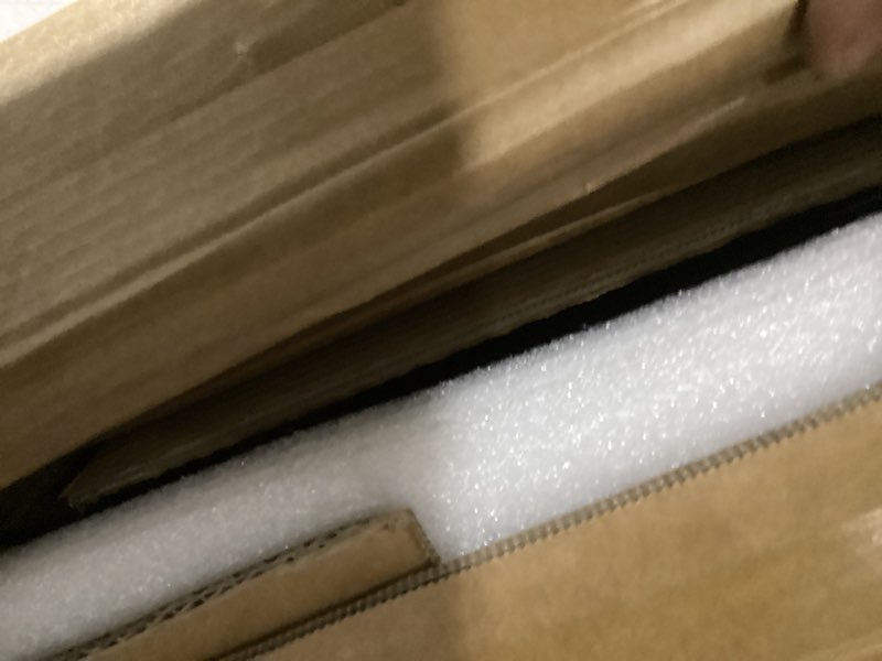 Condition photo showing New/Like New for Bellemave Bunk Beds Twin Over Full Size with Storage Shelves & LED Light, Metal Twin Over Full Bunk Bed Frame with Wood Board & Sturdy Slats, Heavy Duty Bed Frame, Noise Free, Black Black With Headboard Twin over Full