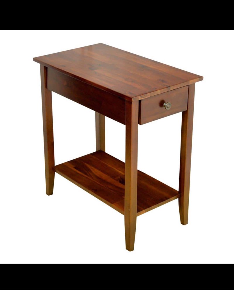 Casual Contemporary Living 2-Tier Solid Acacia Recliner Table with Drawer - Mahogany
