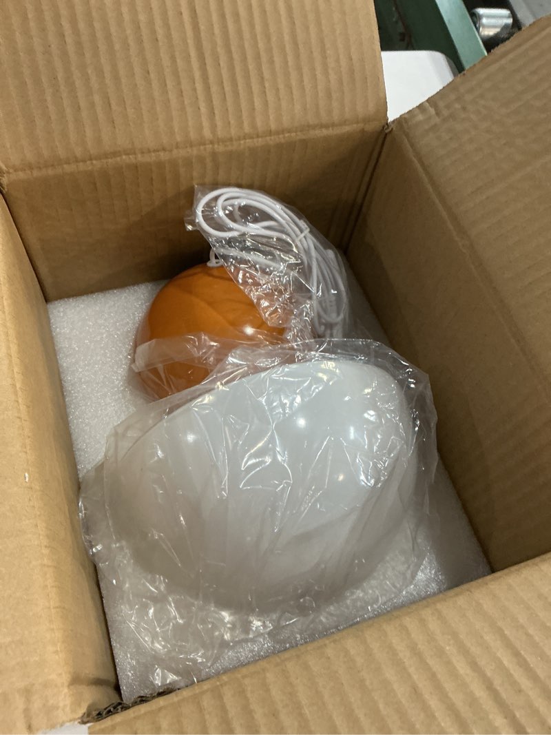 Condition photo showing New/Like New for Small Mushroom Lamp,USB-Plug in Bedside Table Lamps with 3-Temperature LED Bulb Dimmable,Unique Cute Aesthetic Home Decor for Living Room,Bedroom, Modern Ceramic Base Glass Lamp(Orange)