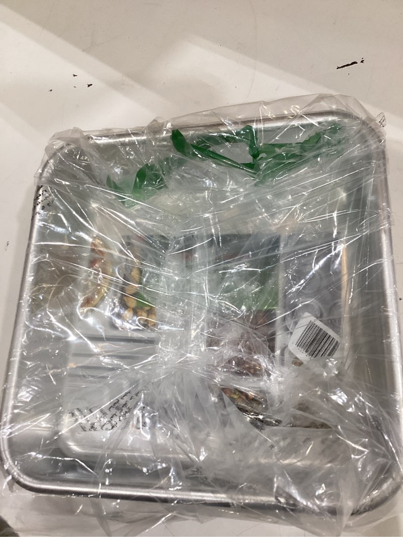 Condition photo showing New/Like New for nordic ware natural aluminum commercial square cake pan with lid, exterior 9.88 x 9.88 inches 9 x 9 square pan with lid
