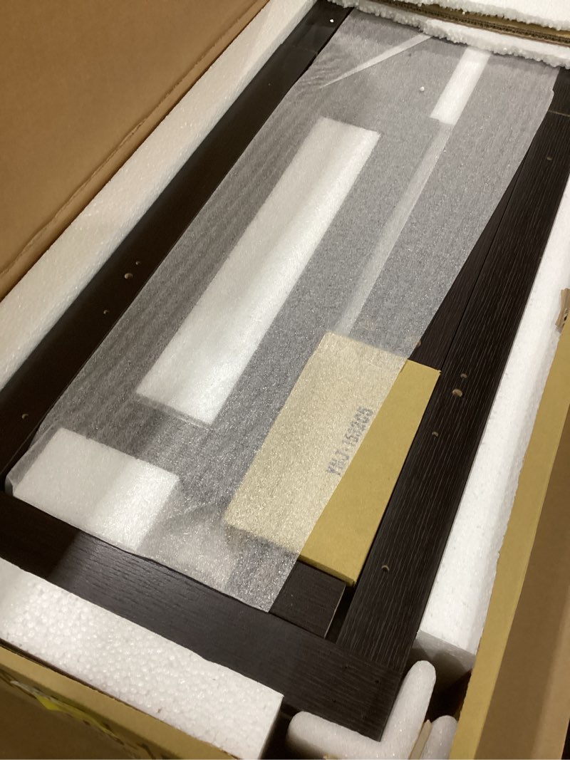 Condition photo showing New/Like New for 24/7 Shop at Home Julio Contemporary Rectangle 3-Shelf Console, sofa table, Espresso