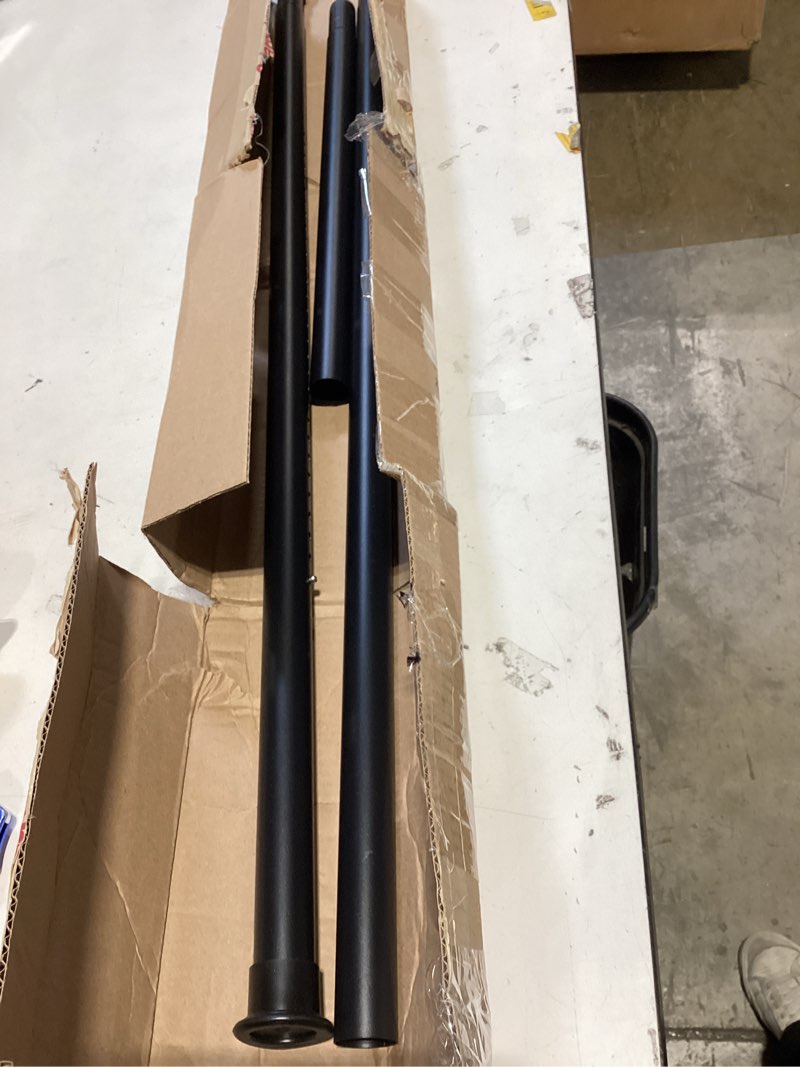 Condition photo showing Good Condition for blasthome® non-adjustable luxury curtain rods for windows, 1 ¼” rod set, 7 foot fixed length (two rods connect for a seamless look), tuxedo black single rod tuxedo black 7 foot