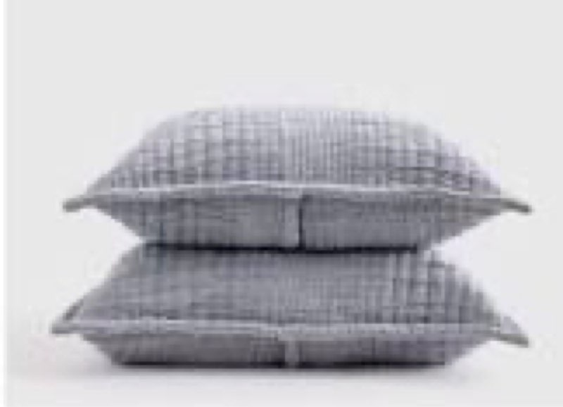 organic cotton channel stitch sham set, king, blue