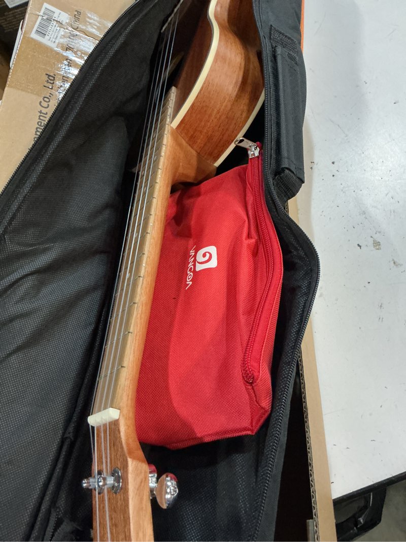 Condition photo showing New/Like New for tenor ukulele 26 inch mahogany professional acoustic ukelele four string wooden hawaiian uke beginner kit ukuleles bundle for adult starter kit, by vangoa 26 inch tenor natural