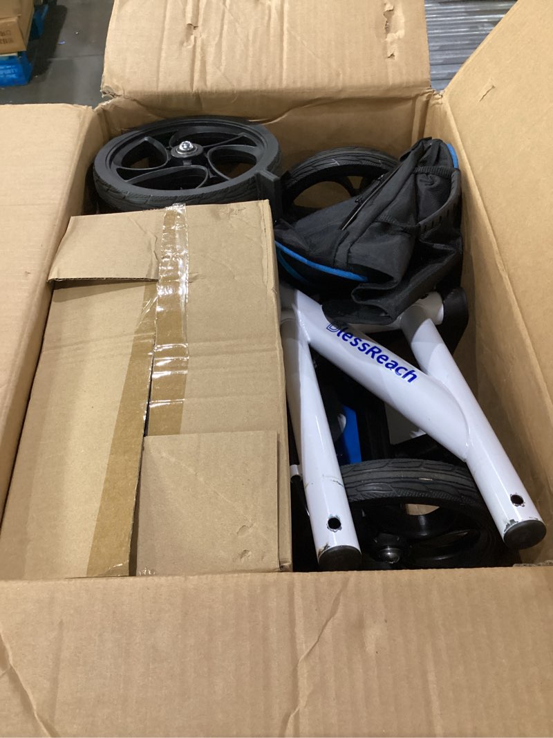 Condition photo showing As Is for knee scooter?knee scooter for adults for foot surgery?knee walker for foot injuries compact crutch alternative with dual braking system (blue)