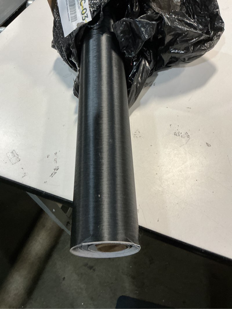 Condition photo showing Good Condition for VEELIKE Brushed Black Stainless Steel Contact Paper for Appliances Refrigerator 32''x118'' Countertop Contact Paper Waterproof Peel and Stick Fridge Wrap Black Metallic Wallpaper Adhesive Black Vinyl 32" x 118" Black