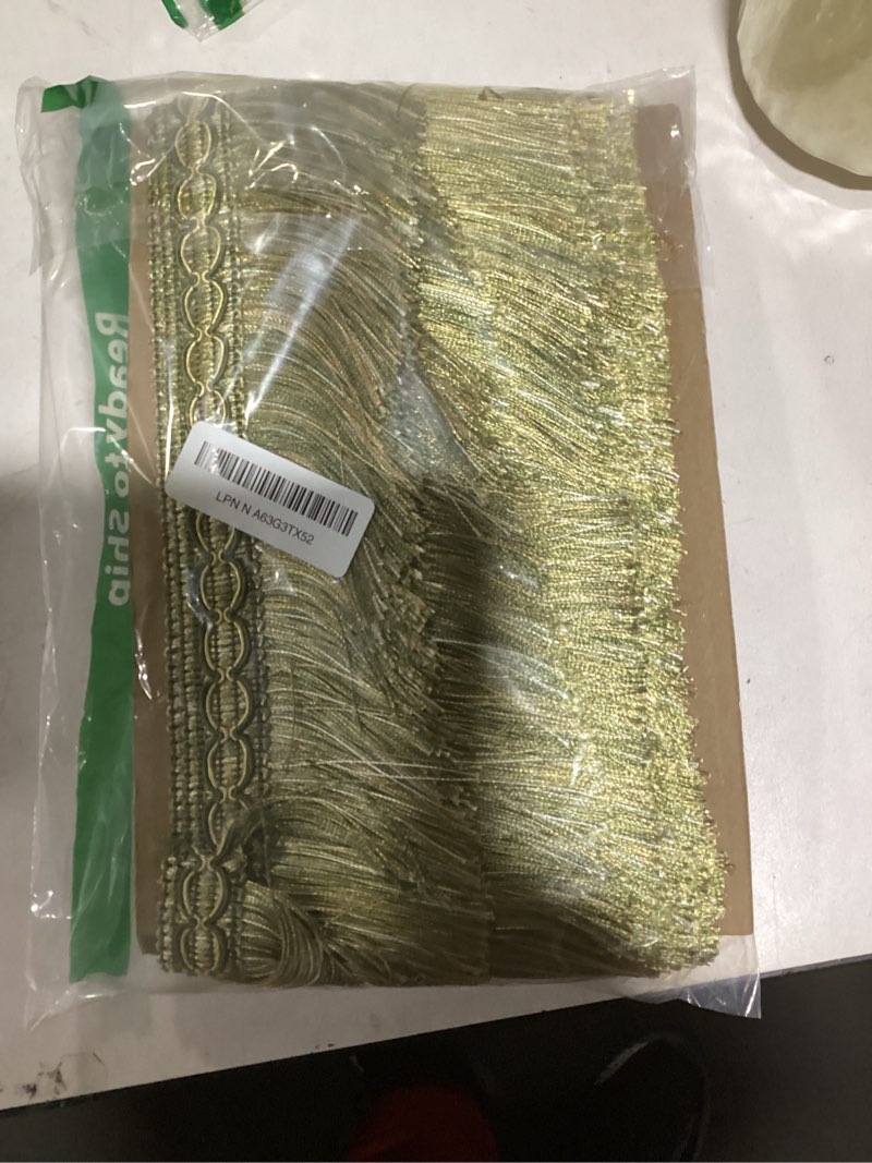 Condition photo showing New/Like New for BEL AVENIR Brush Fringe Trim Basic Trim Collection 6.5 Yard x 3.54 Inches (Green)