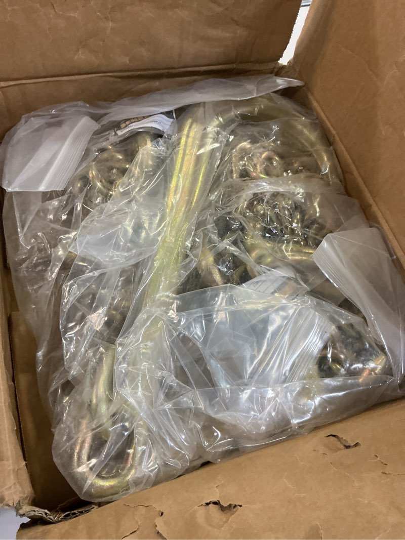 Condition photo showing New/Like New for 2PCS G80 j Hooks Tow Chain, 5/16"x6' Recovery Tow Hooks Chain 15IN J Hook w/RTJ & Grab Hook, 18800LBS Tow Truck Accessories J Hooks, Bridle Tow Transport Chain, Wrecker Towing Truck Equipment 2PCS-5/16"x6FT