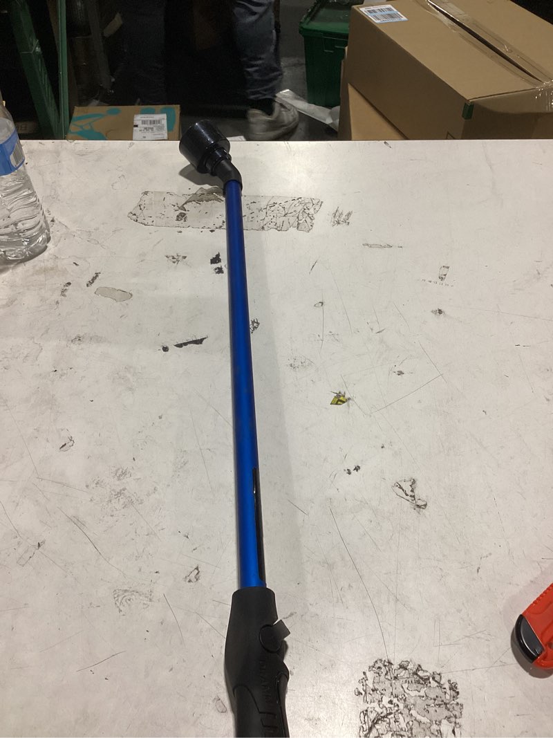 Condition photo showing As Is for dramm one touch rain wand watering wand – 30 inch garden watering wand with thumb control valve – gentle shower spray for plants, flower beds & hanging baskets – blue 30 inches blue