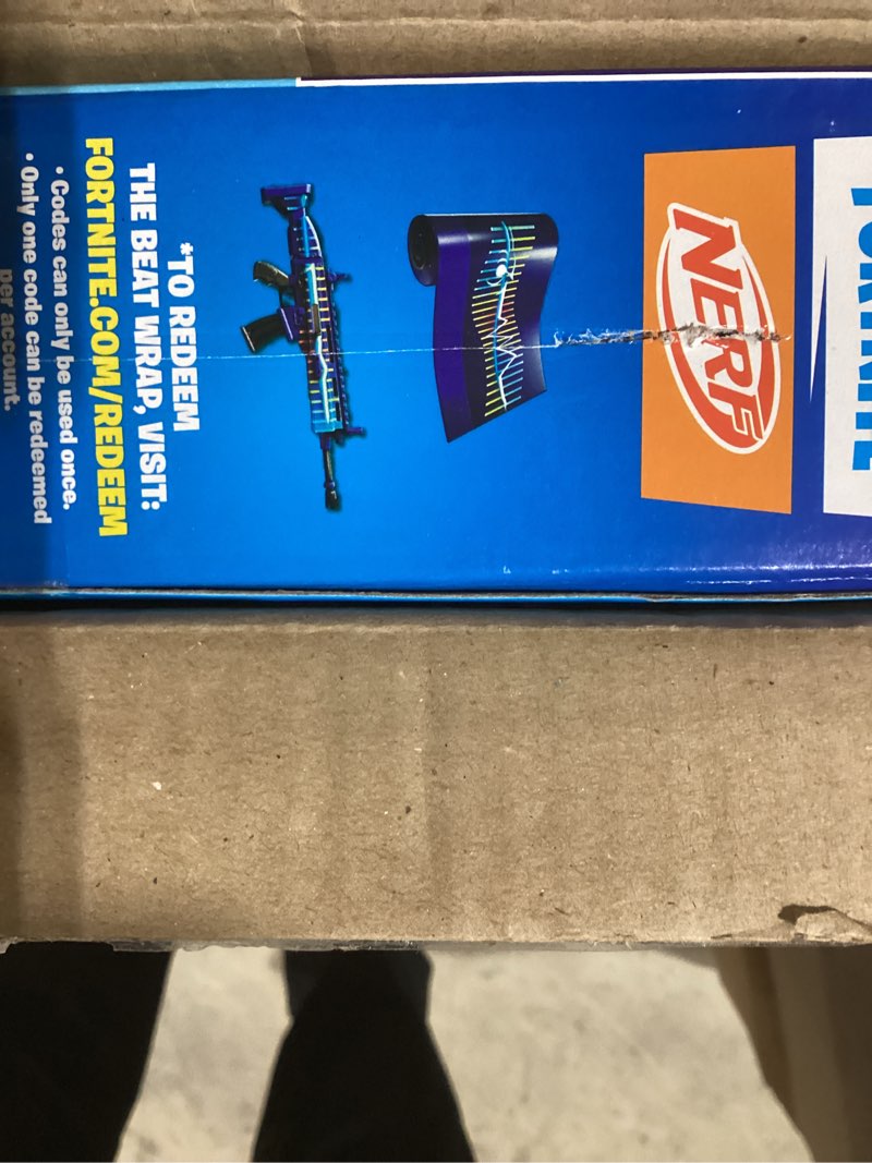 Condition photo showing Good Condition for Nerf Fortnite Blue Shock Blaster, 10-Dart Clip, 10 Elite Nerf Darts, Includes Bonus Code to Unlock The Beat Wrap in The Game, Motorized Dart Blaster