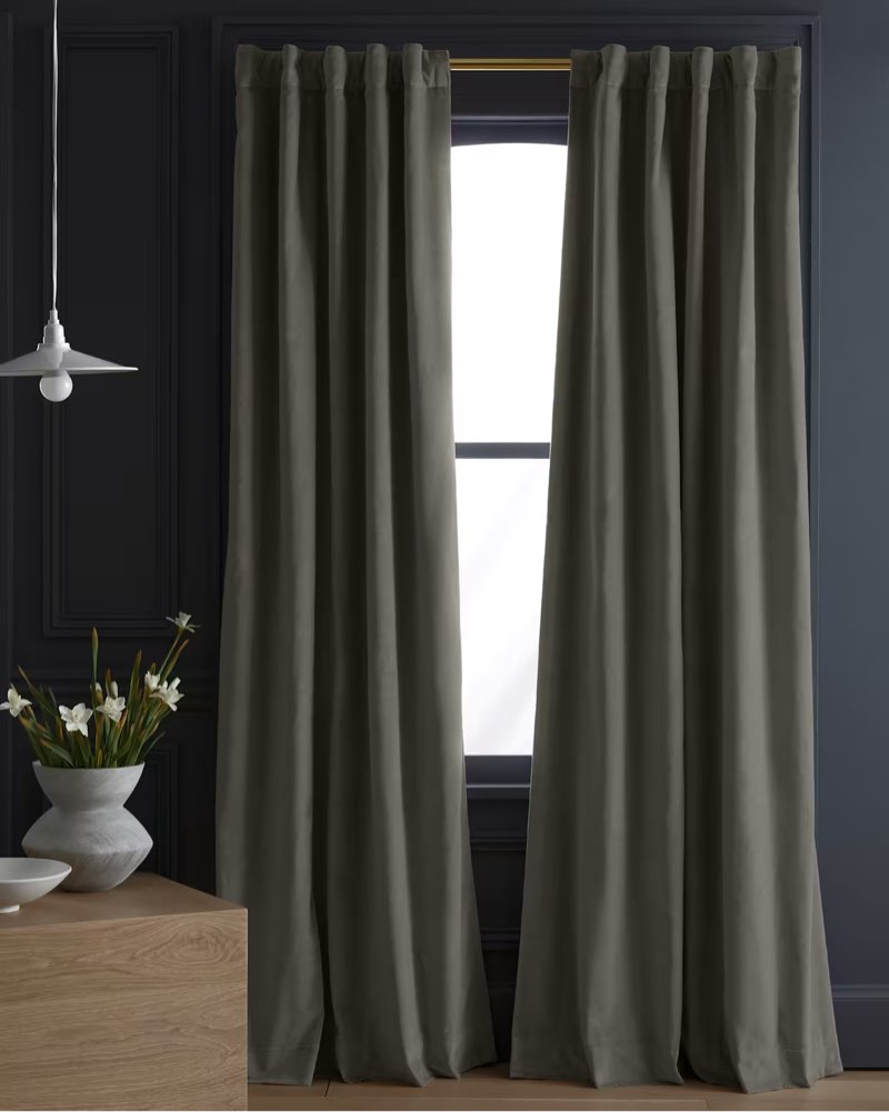 cotton velvet true blackout curtain