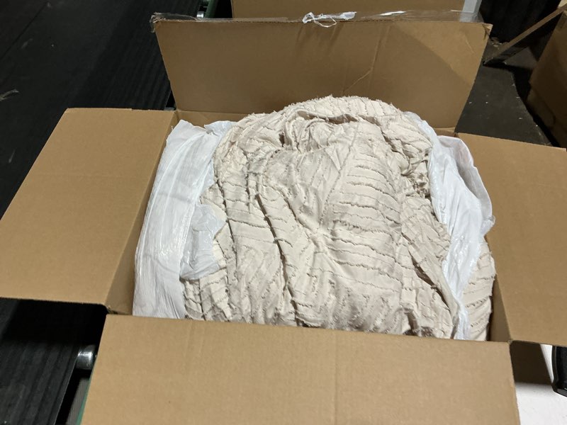 andency oversized king comforter 120''x98'', 3 pieces oatmeal soft boho bedding set & collections, all season farmhouse tufted fluffy bed set (1 comforter, 2 pillowcases)