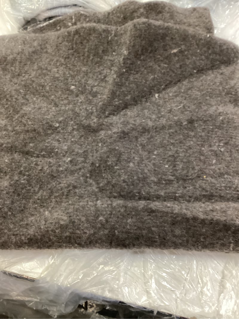 Condition photo showing As Is for ribbed knit cashmere throw, 50x70, heather truffle brown