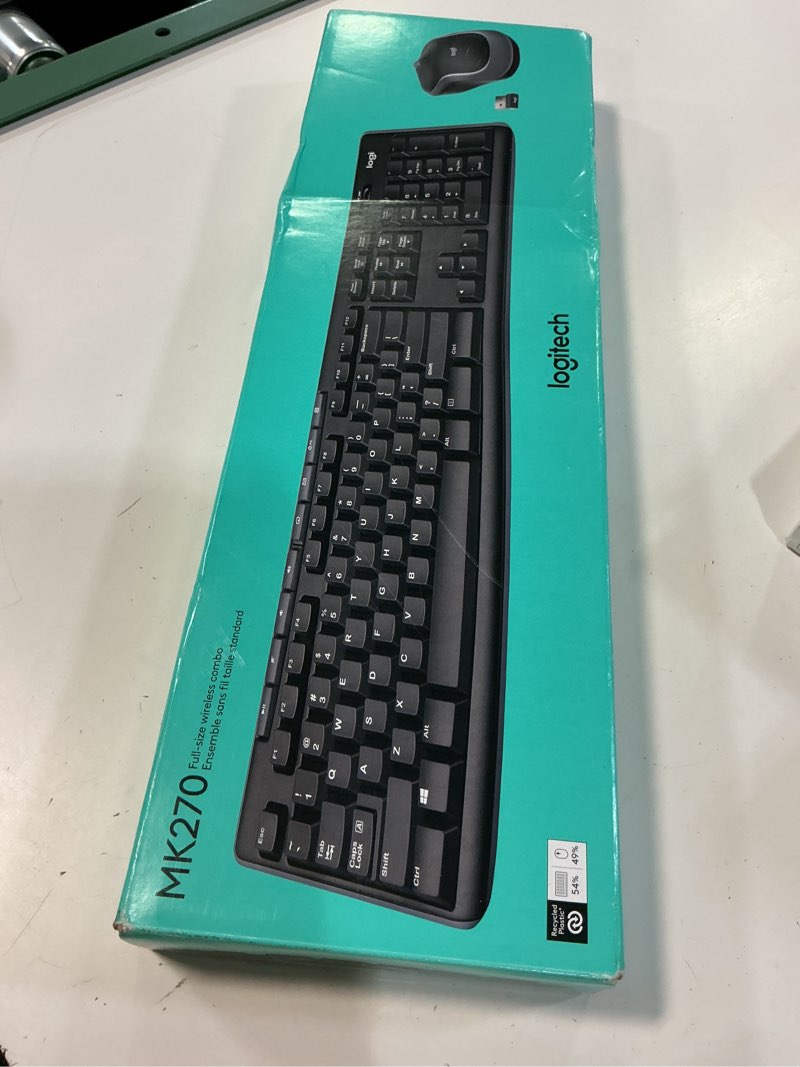 Condition photo showing New/Like New for logitech mk270 full size wireless keyboard and mouse combo - black combo black 1 pack