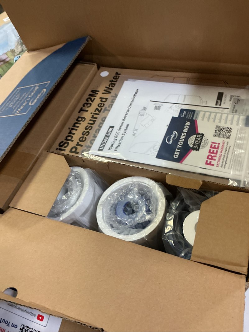 Condition photo showing New/Like New for iSpring RCC7AK-BLK, NSF/ANSI 58 Certified, Alkaline 6-Stage Reverse Osmosis System with Stylish Black RO Faucet, pH+ Remineralization RO Water Filter System Under Sink 6-Stage, Alkaline Sleek black faucet