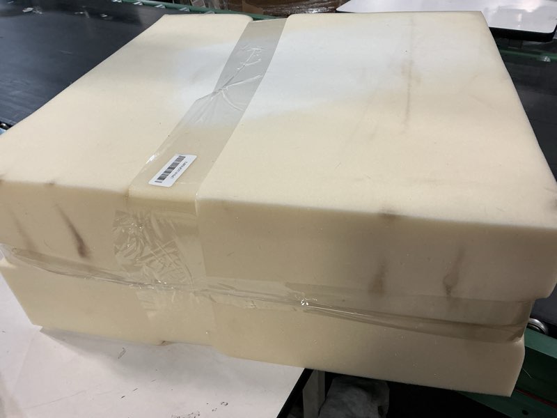Condition photo showing As Is for FOAMYFOAM 2Pack High Density 5 inch Thick, 24 inch Wide, 24 inch Long Upholstery Foam, Cushion Replacement 5" x 24" x 24" (2 Pack)