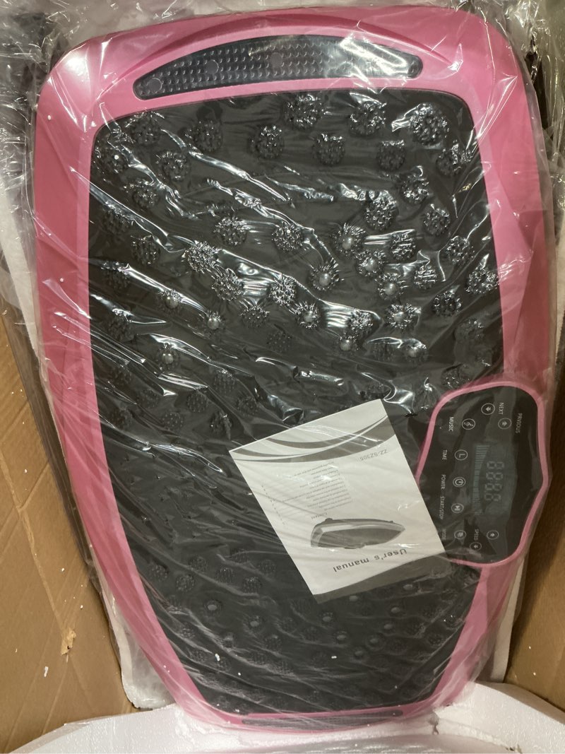 Condition photo showing Good Condition for vibration plate exercise machine whole body workout vibration fitness platform for home fitness & weight loss + bt + remote, 99 levels pink