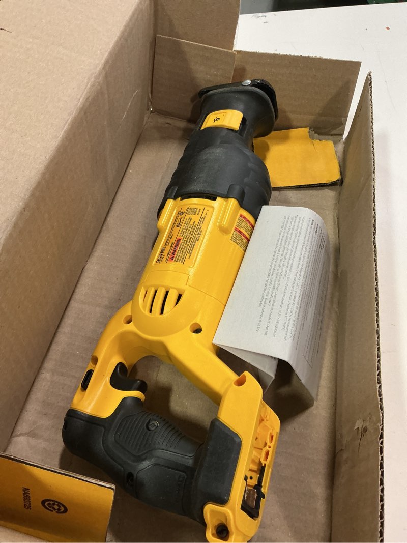 Condition photo showing As Is for DEWALT 20V MAX Reciprocating Saw, 3,000 Strokes Per Minute, Variable Speed Trigger, Bare Tool Only (DCS380B) Recip Saw Only Saw