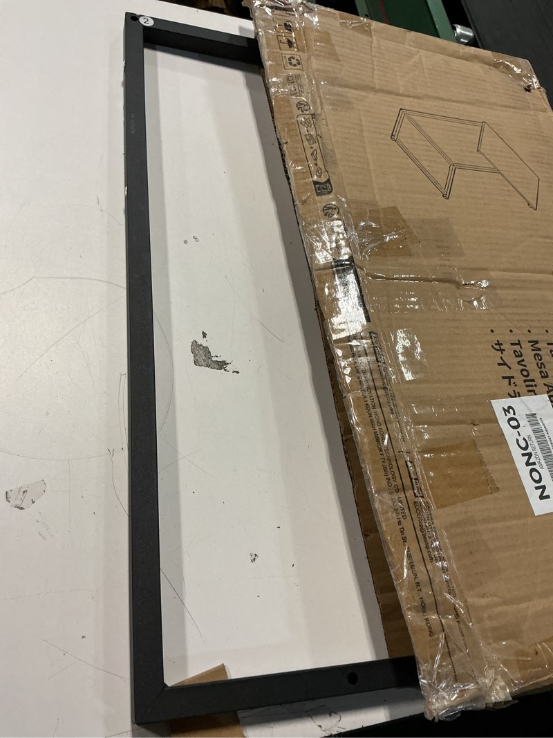 Condition photo showing As Is for Pipishell C Shaped End Table 27 inches High, Side Table for Couch Slide Under, C Table Sofa Side End Table for Living Room Grey 11.8D x 19.7W x 27.2H in