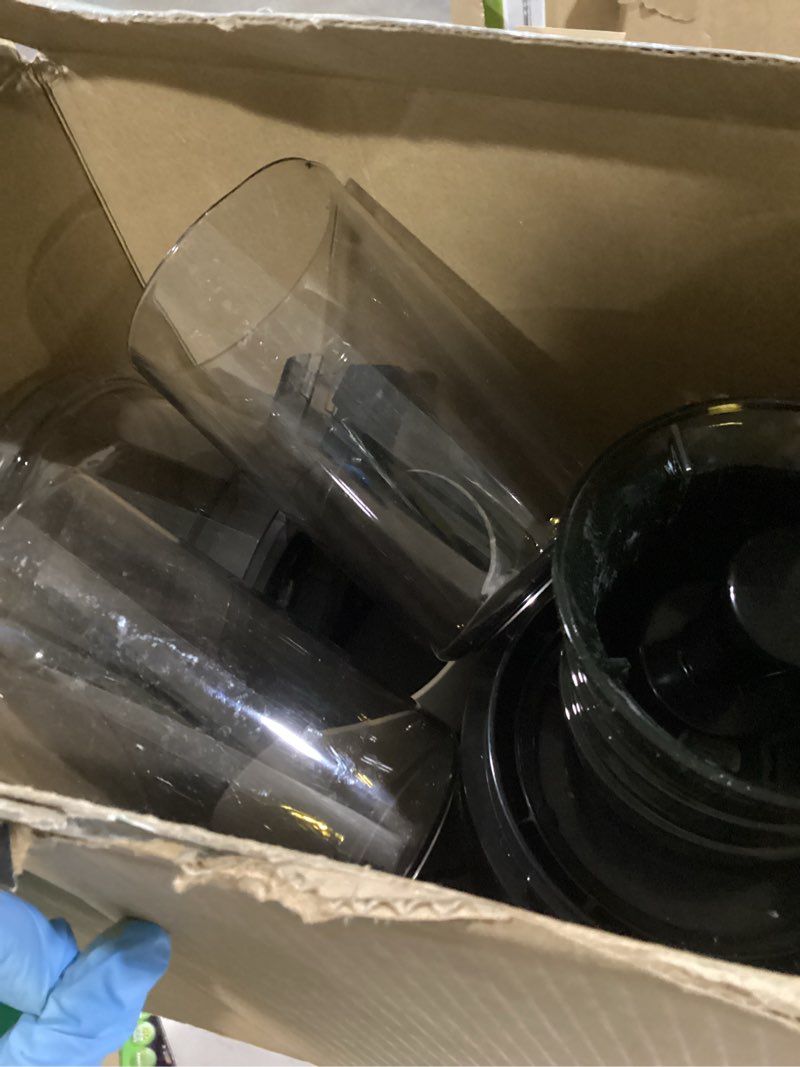 Condition photo showing Good Condition for eanoruus juicer machines, 3-in-1 cold press juicer with 6.5" extra large chute, 100oz large capacity, ac motor, makes juice, nut milk & sorbet, bright white