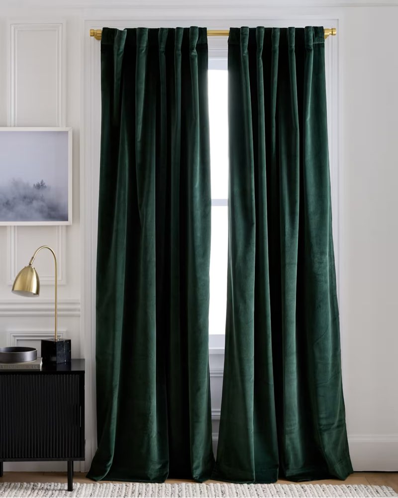 cotton velvet curtain room darkening (size: 48x84 color: spruce)
