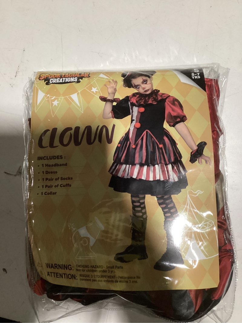 as is spooktacular creations girls scary clown costume, kids halloween costume, twisted clown dress for gi