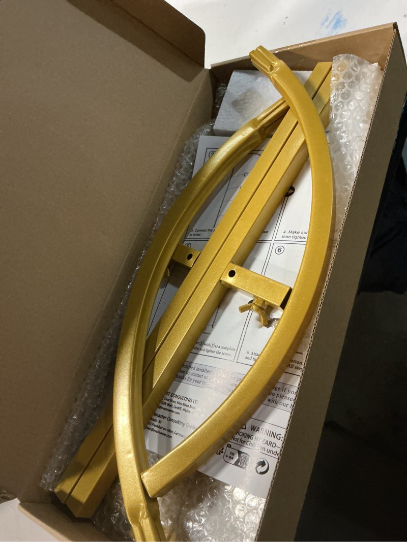 Condition photo showing Good Condition for wokceer wedding arch backdrop stand 6ft, 5ft, 4ft set of 3 gold metal arch stand for wedding ceremony baby shower birthday party decor 6ft, 5ft, 4ft gold