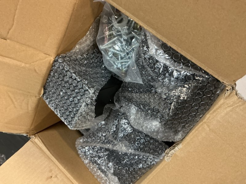 Condition photo showing Good Condition for 3 pcs pergola brackets kit,15° 4-way slanted roof pergola bracket set 4x4 (actual: 3.5x3.5 in),angle corner bracket with post base for wooden beams lumber gazebos patio pergola sheds 3pc 4-way 15° brackets & base