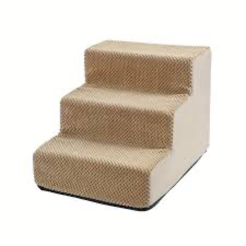 Made4Pets Dog Stairs Ramp for Small Dogs, 3-Step Dog Steps for Bed Couch Sofa and Chair, Beige