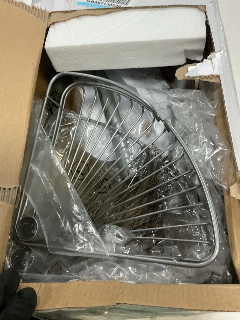 Condition photo showing Good Condition for Zenna Home Tension Pole Shower Caddy Corner Organizer, Adjustable Standing Shower Caddy with 4 Baskets and Built in Towel Bar, Rust Resistant Bathroom Tension Rod Organizer, 60 to 97 Inch, Chrome