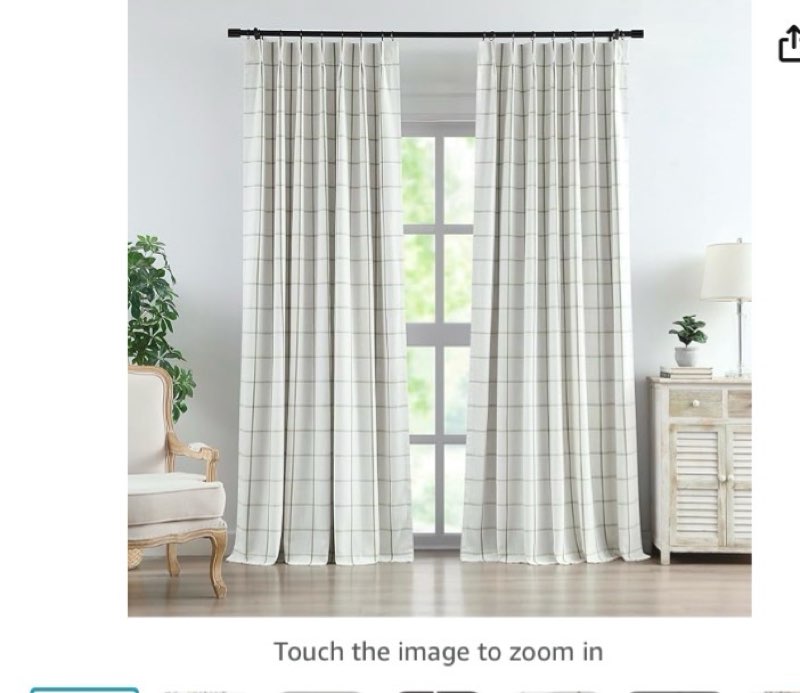 Vision Home Sage Green Plaid Linen Pinch Pleated Full Blackout Curtains Checkered Thermal Insulated Window Panels 84 inch for Bedroom Living Room Darkening Rustic Pleat Drapes with Hooks 40" Wx84 Lx2