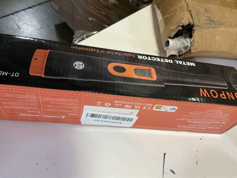 Condition photo showing New/Like New for sunpow metal detector pinpointer for adults & kids, fully waterproof, 360°detection handheld pin pointer wand with lcd screen, 3 modes (buzzer, vibration,sound) for treasure hunting- otmd08 black&yellow