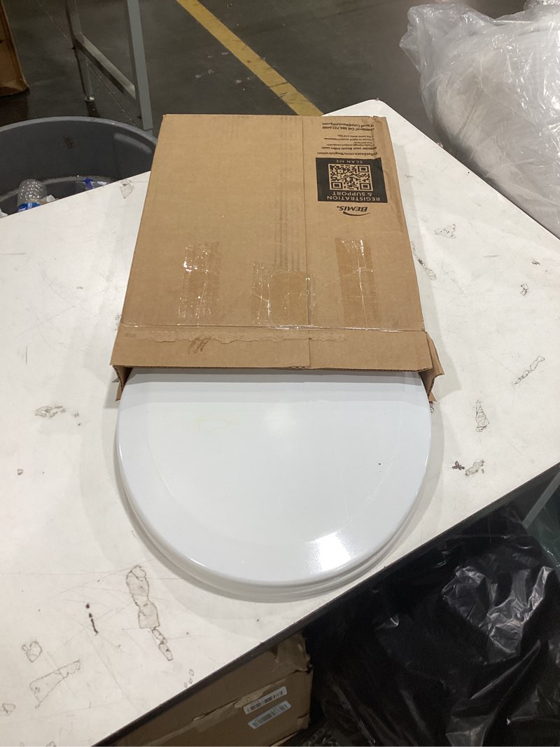 Condition photo showing As Is for bemis 1500ec 390 lift-off wood elongated toilet seat, cotton white (pack of 1)