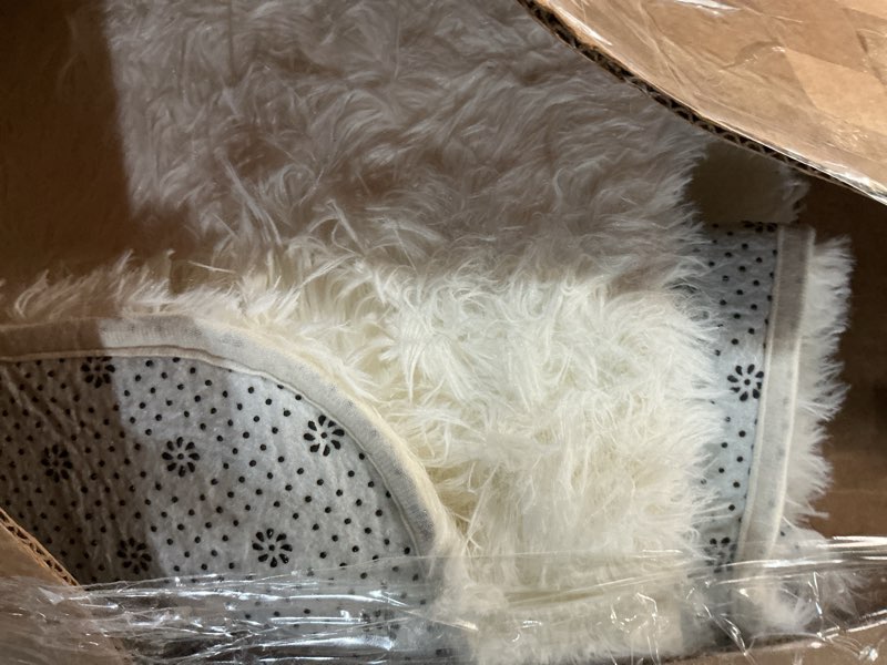 Condition photo showing Good Condition for sour lemon area rugs 8x10 living room, cream large area rug shag shaggy carpet soft plush furry bedside rugs, machine washable area rugs for bedroom kids girls boys home decor anti slip cream 8' x 10' (rectangular)