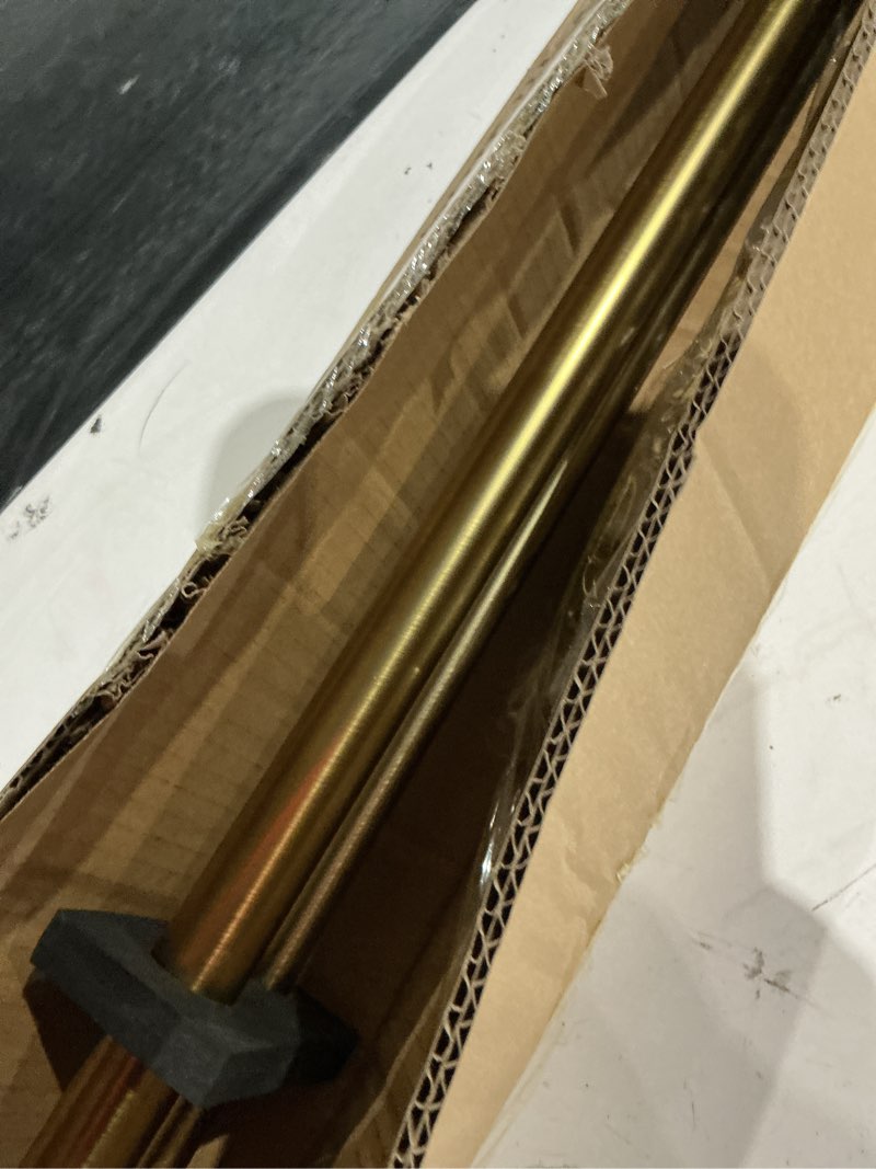 Condition photo showing Good Condition for warm gold double curtain rods 36-72 inch,1’’front and 5/8’’back double drapery rod with small round ball and aluminum brackets, adjustable dual window rod for sheer/blackout curtains 36-72" warm gold
