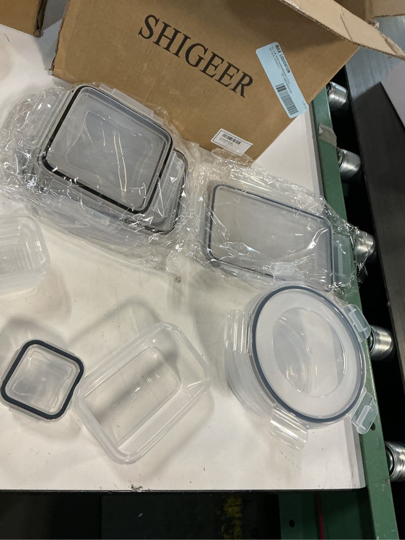 Condition photo showing Good Condition for glass food storage containers with snap locking lids set, glass meal prep containers  ,leak proof lunch containers bpa-free,black