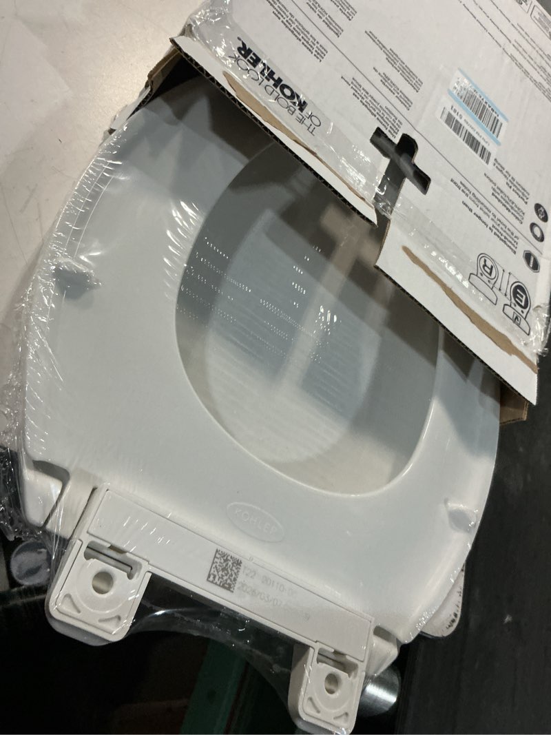 Condition photo showing Good Condition for kohler k-20110-0 brevia elongated toilet seat with grip-tight bumpers, quiet-close seat, quick-attach hardware, white