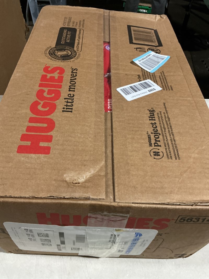 Condition photo showing Good Condition for Huggies Size 3 Diapers, Little Movers Baby Diapers, Size 3 (16-28 lbs), 168 Count (6 Packs of 28), Packaging May Vary Size 3 168