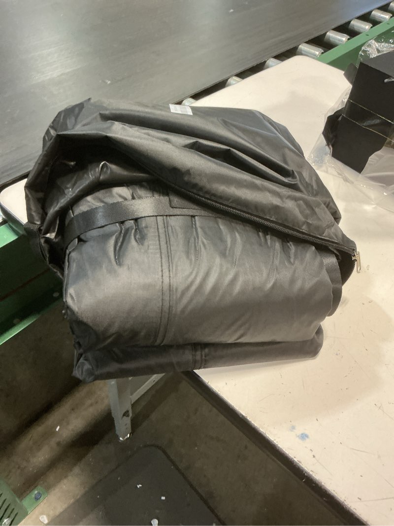 Condition photo showing Good Condition for 12x18ft oval pool cover with side storage for oval and rectangular above ground pool, one-piece pool cover, preventing waterlogging, uv and weather resistant wp:10000kpa+ black 12x18ft(oval&rectangle)