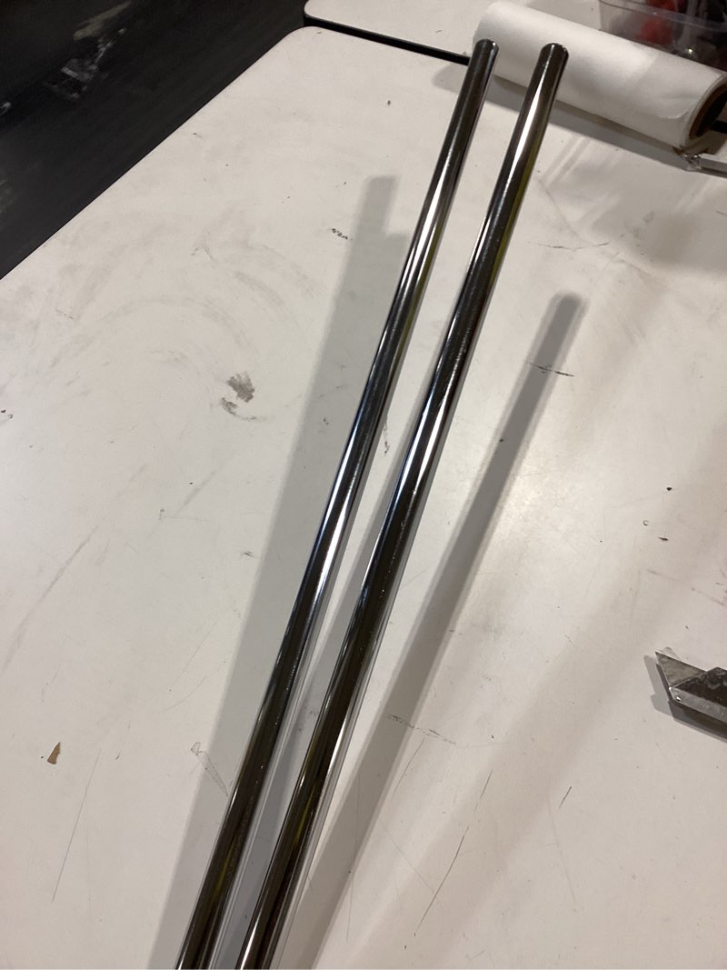 Condition photo showing Good Condition for 2 pack wire shelving garment hanger bar wire shelving accessories industrial closet clothes rods for home retail store(silver,48 inch) 48 inch silver