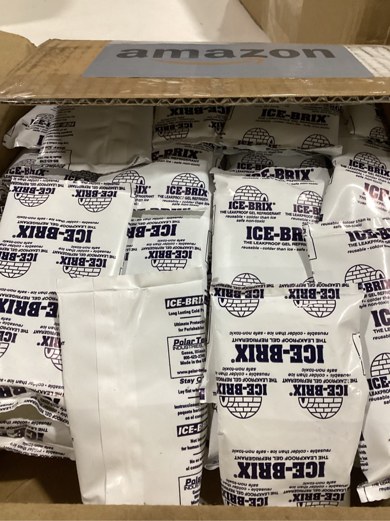 Condition photo showing Good Condition for ICE-BRIX Ice Packs for Shipping 5 X 2 3/4" (96 pack bulk) Food-Safe Reusable Refrigerant Gel Ice Packs for Lunch Boxes, Coolers & Mailing Perishables; Instant Cold Packs for Shipping
