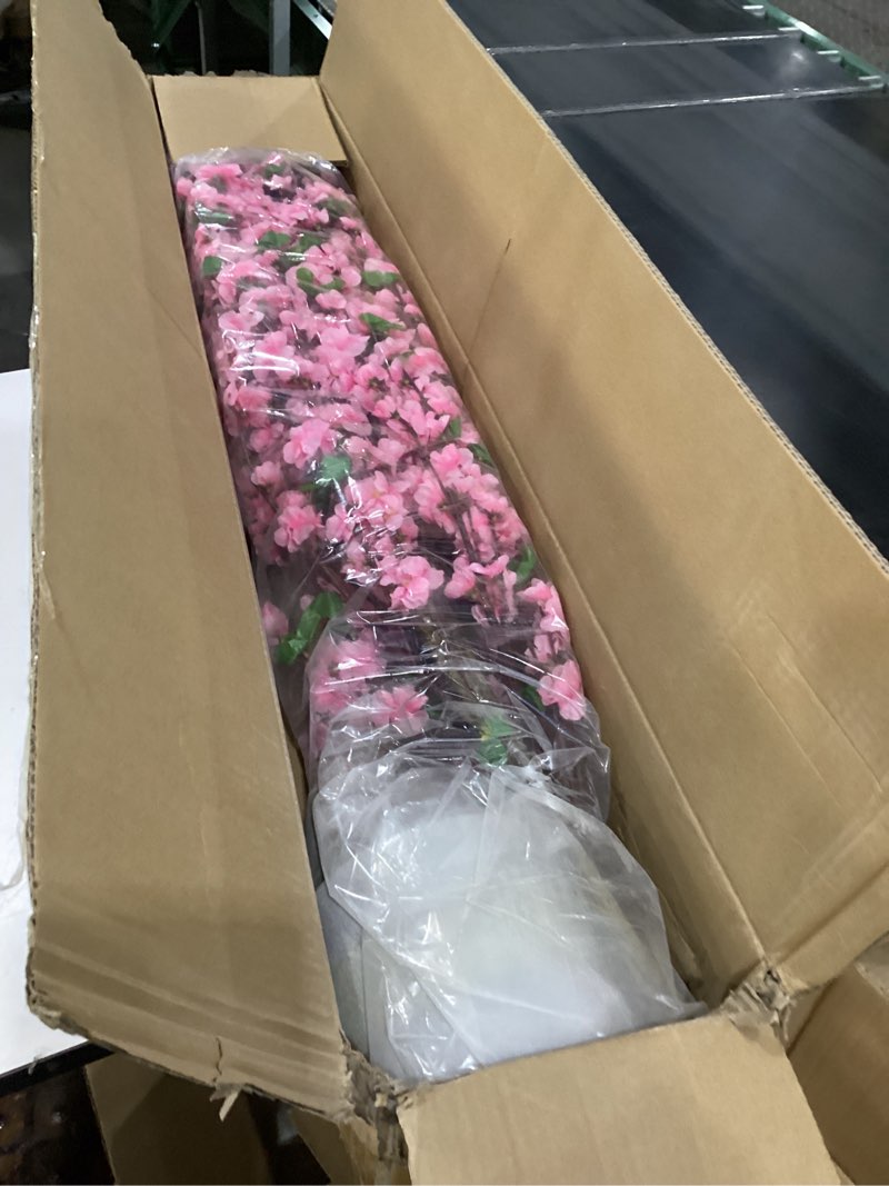 Condition photo showing New/Like New for HUAESIN 6.5ft Artificial Cherry Blossom Tree with 32 Branches, Pink Silk Flowers for Home, Wedding, Party, Office Decor