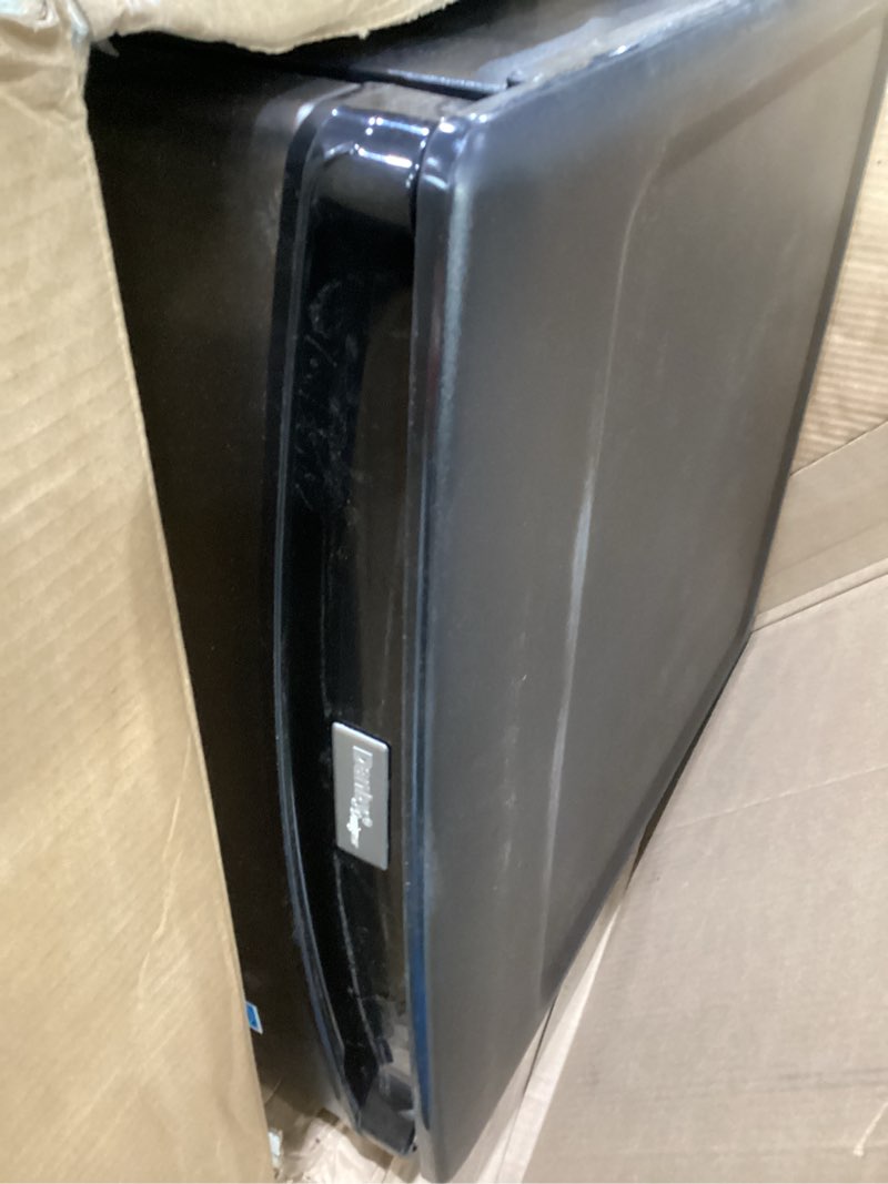 Condition photo showing As Is for Danby DAR044A4BSLDD 4.4 cu. ft. Compact Fridge in Stainless Steel