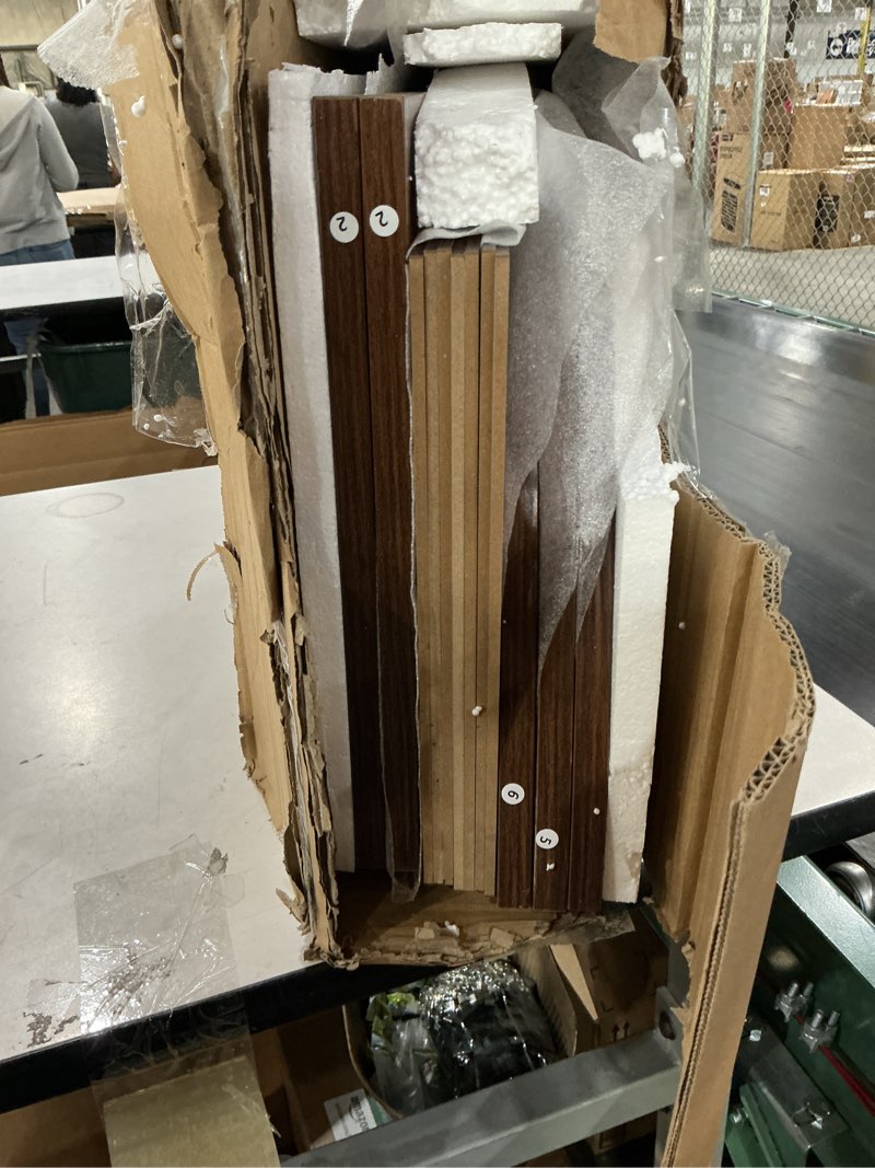 Condition photo showing As Is for GiftGo 3-Tier Vinyl Record Storage Half Round Mid Century Vintage Player Table with Spacious Storage Turntable Stand Perfect for Living Room Bedroom (Walnut, L-27.5) Walnut L-27.5