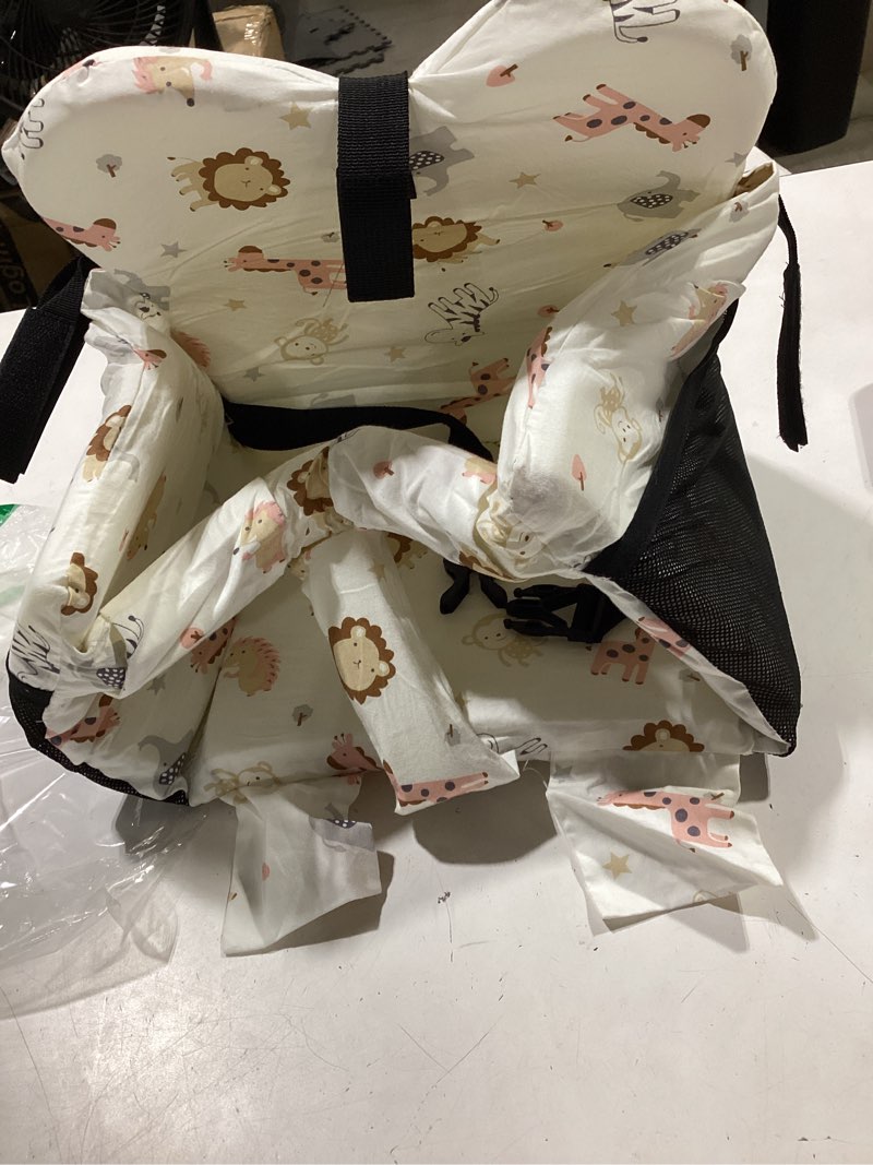 Condition photo showing Good Condition for baby shopping cart seat cover – padded shopping cart seat for baby, high chair cover for restaurant, unisex machine washable infant toddler cart cover with storage pockets – pink animals white animals pink