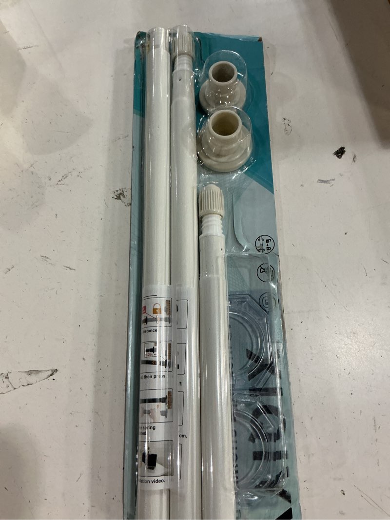 Condition photo showing Good Condition for spring tension rod 28 to 48 inches,adjustable heavy duty curtain rod-shower curtain rods for bathroom,windows,door,white white 28" to 48"